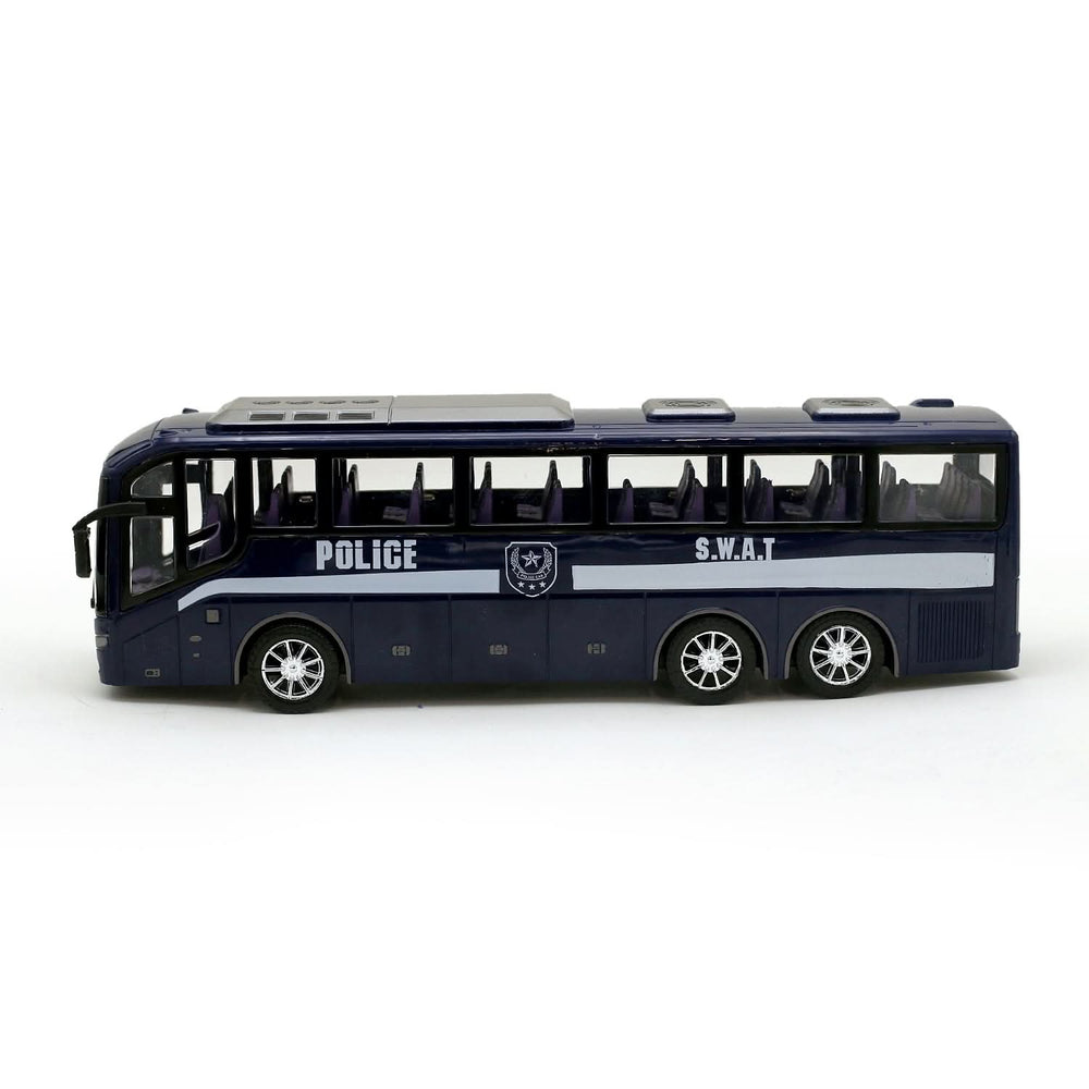 Friction Police Bus - Navy Blue, Non-Remote Control, Chase Value, Chase Value