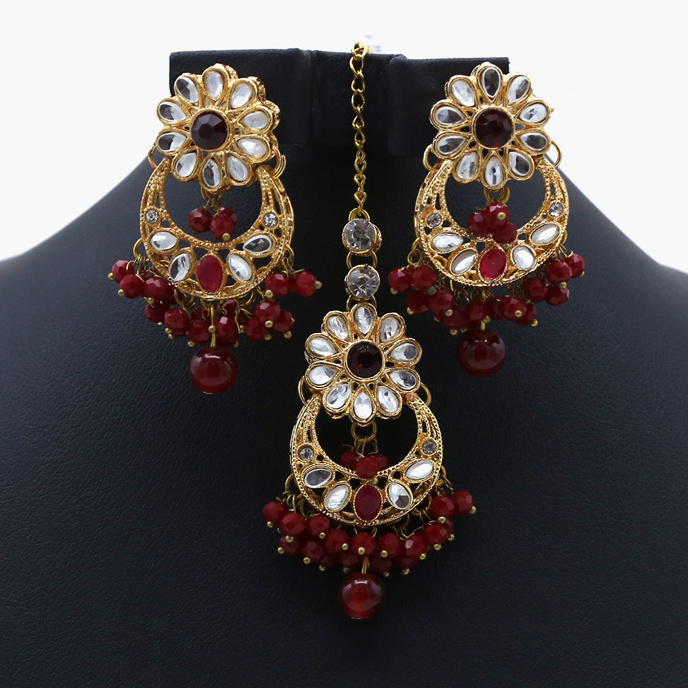 Girls Bunda Tika - Maroon, Girls Earrings & Tops, Chase Value, Chase Value