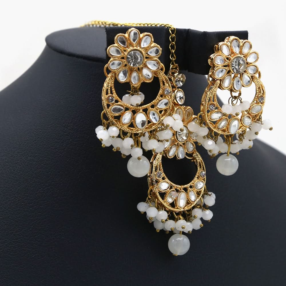 Girls Bunda Tika - White, Girls Earrings & Tops, Chase Value, Chase Value