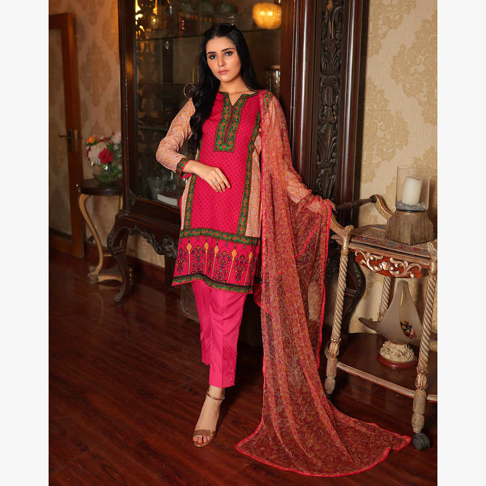 Malai Unstitched 3Pcs Suit V1 - NZ-08, Women, 3Pcs Shalwar Suit, Chase Value, Chase Value