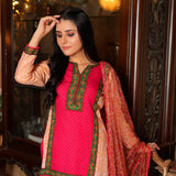 Malai Unstitched 3Pcs Suit V1 - NZ-08, Women, 3Pcs Shalwar Suit, Chase Value, Chase Value