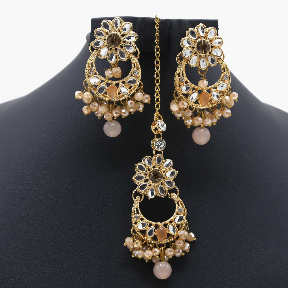 Girls Bunda Tika - Peach, Girls Earrings & Tops, Chase Value, Chase Value