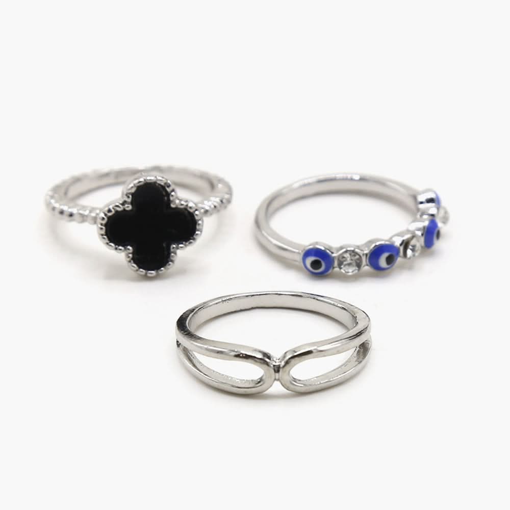 Women's Ring Pack of 3 - Silver, Women Finger Rings, Chase Value, Chase Value