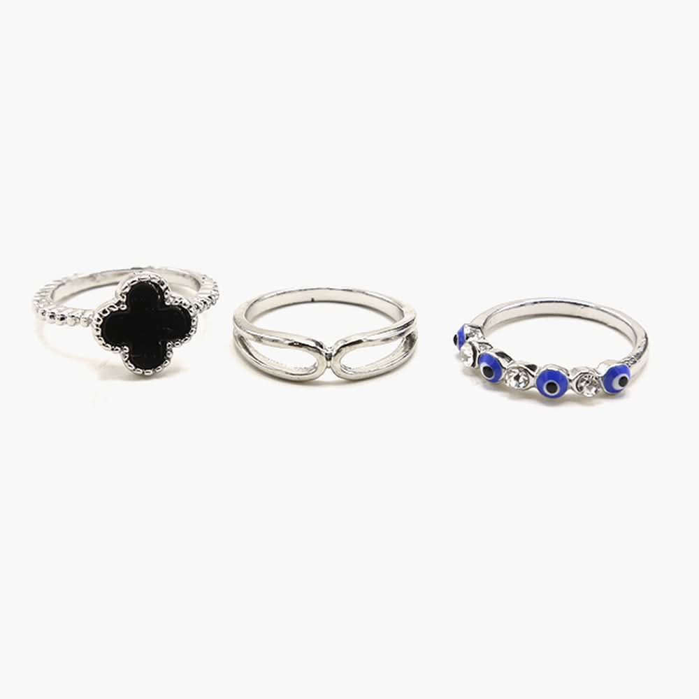 Women's Ring Pack of 3 - Silver, Women Finger Rings, Chase Value, Chase Value