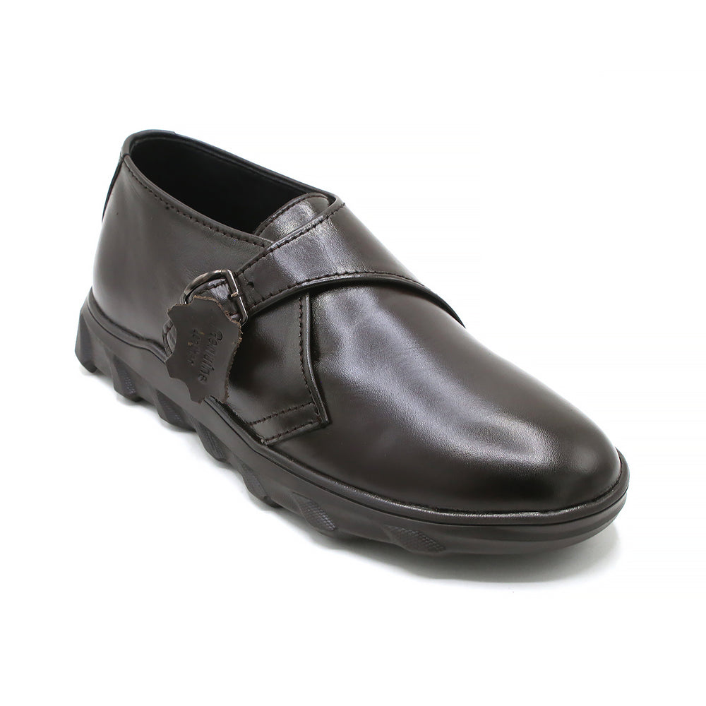 Eminent Casual Leather Shoes With Buckle - Coffee, Men's Casual Shoes, Eminent, Chase Value