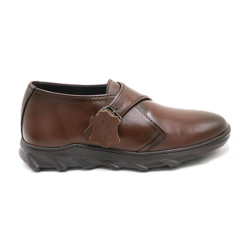 Eminent Casual Leather Shoes With Buckle - Mustard, Men's Casual Shoes, Eminent, Chase Value