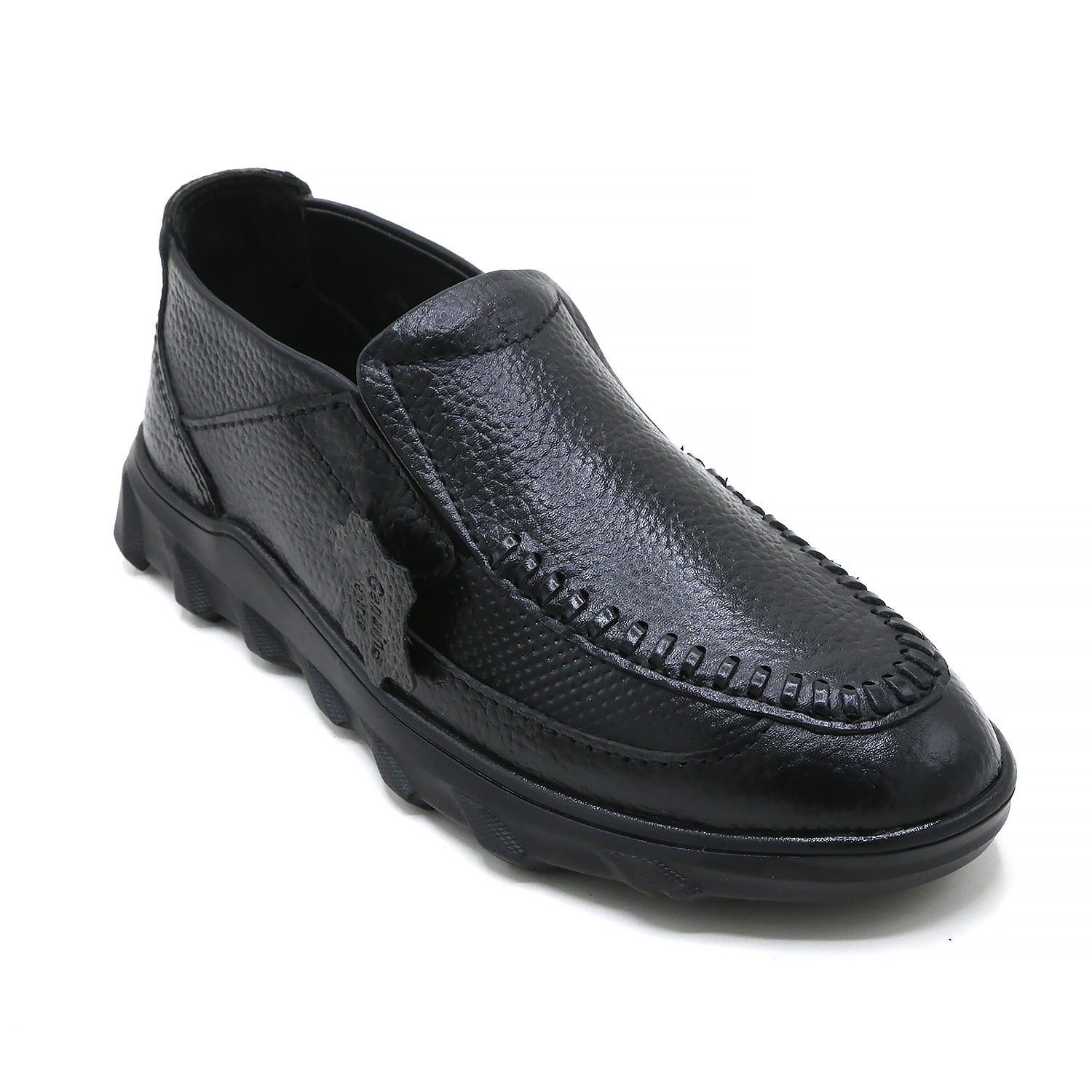 Eminent Black Casual Loafers for Men – Textured Faux Leather, Men's Casual Shoes, Eminent, Chase Value