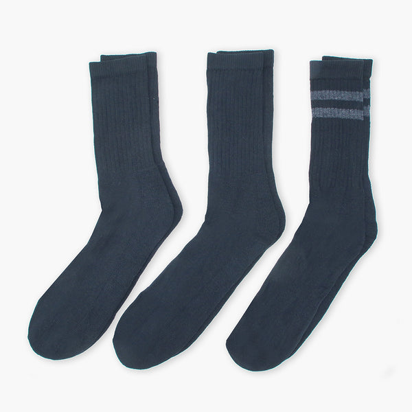 Men's Sport Sock Pack of 3 - Black, Men's Socks, Chase Value, Chase Value