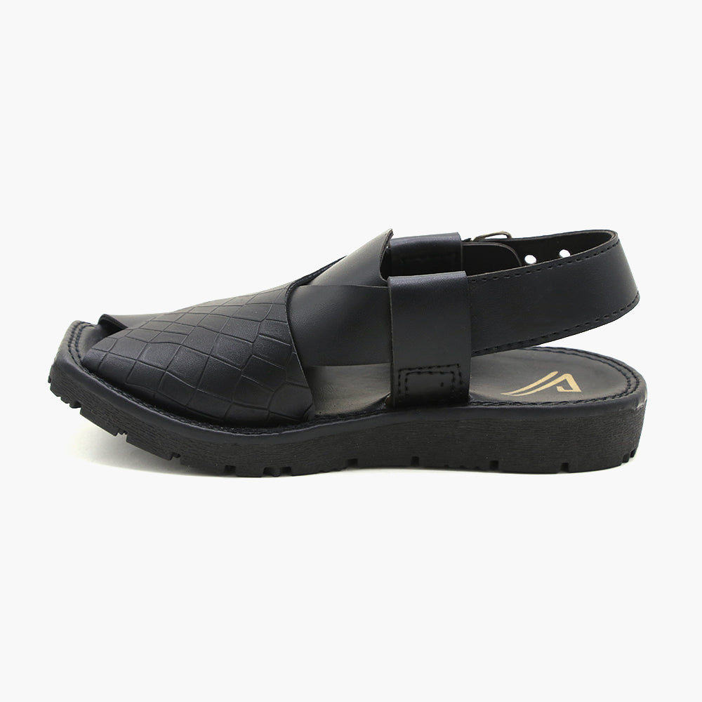 Boys Peshawari Sandal - Black, Boys Sandals, Chase Value, Chase Value