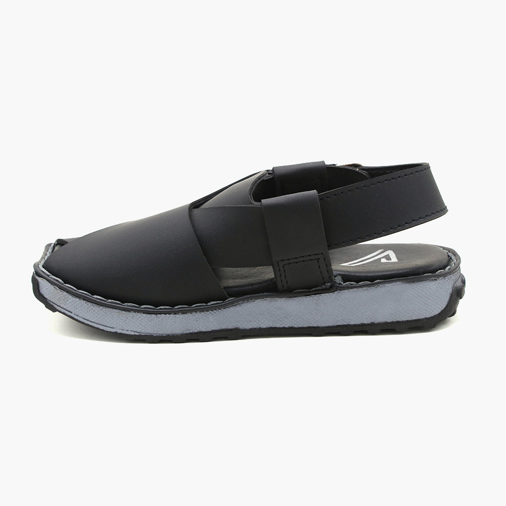 Boys Peshawari Sandal - Black, Boys Sandals, Chase Value, Chase Value
