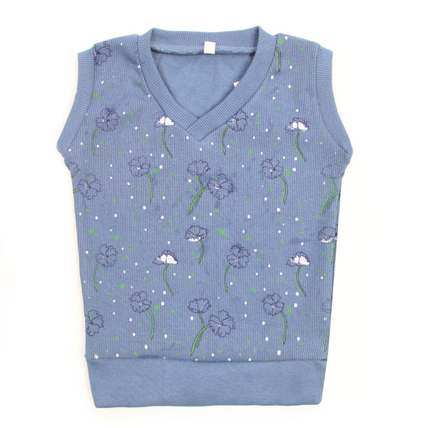 Girls Sleeveless Sweaters - Blue