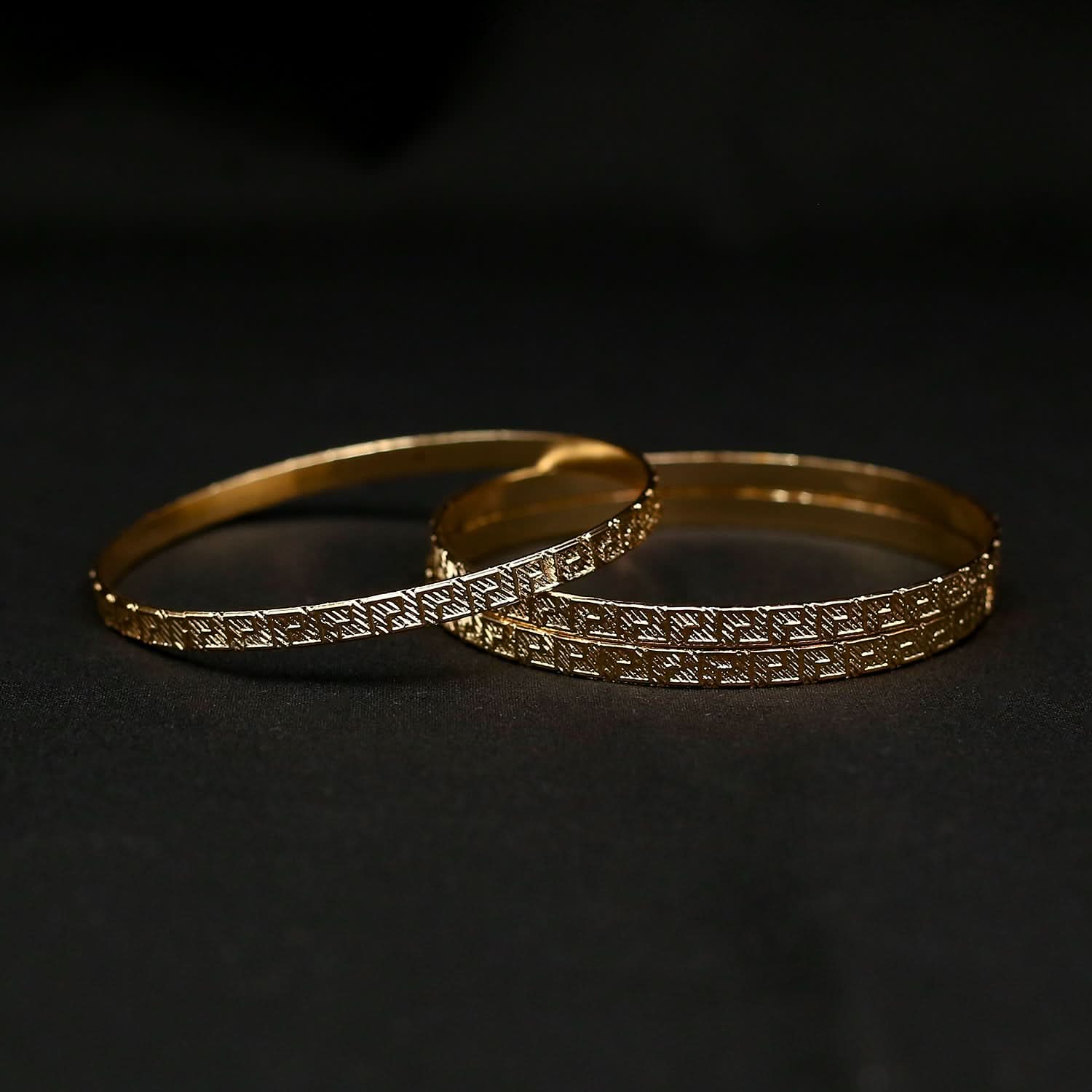 Women's Bangle 3 Tone - Golden, Women Bangles & Bracelets, Chase Value, Chase Value
