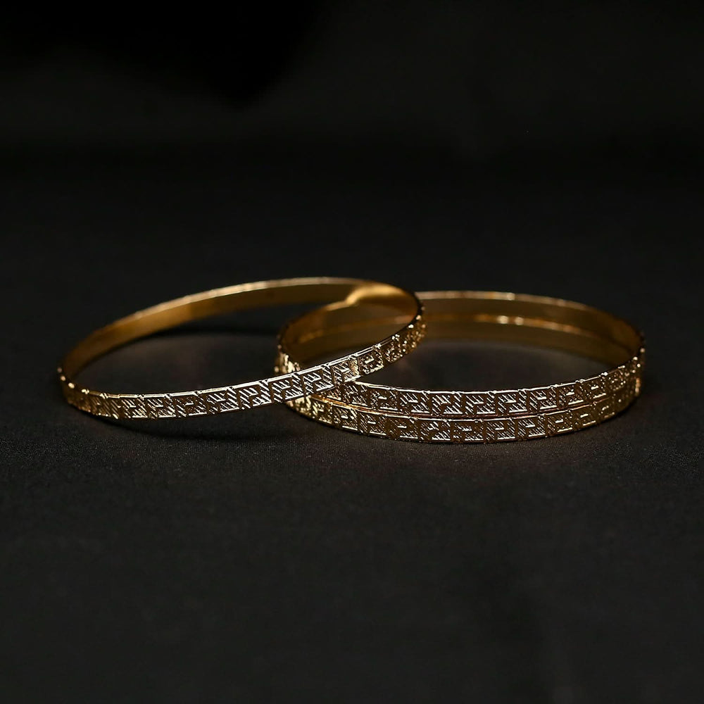 Women's Bangle 3 Tone - Golden, Women Bangles & Bracelets, Chase Value, Chase Value