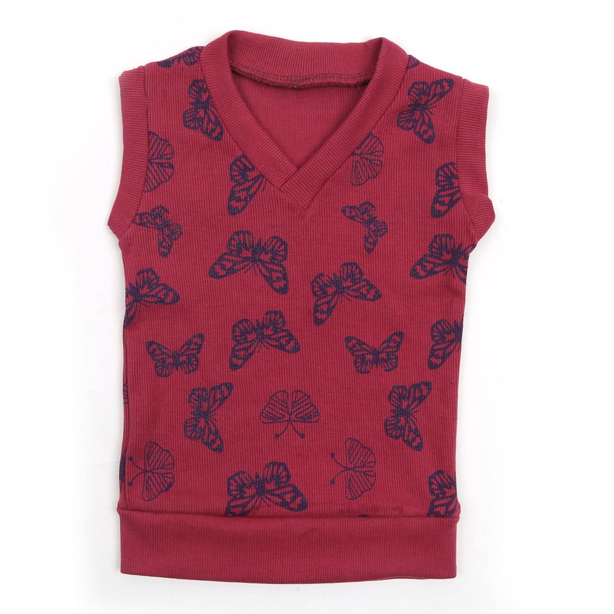 Girls Sleeveless Sweaters - Dark Pink, Girls Sweaters, Chase Value, Chase Value