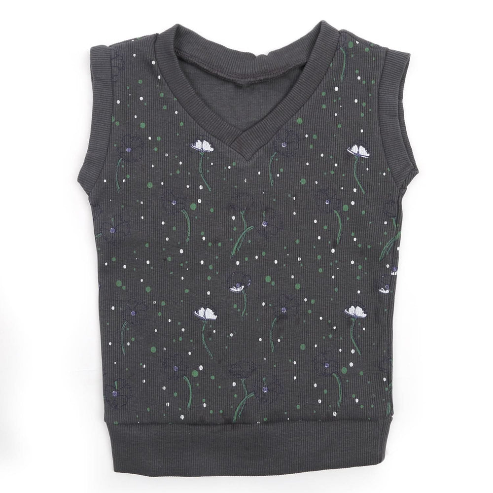 Girls Sleeveless Sweaters - Dark Grey, Girls Sweaters, Chase Value, Chase Value