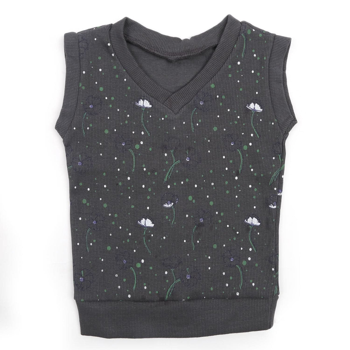 Girls Sleeveless Sweaters - Dark Grey, Girls Sweaters, Chase Value, Chase Value