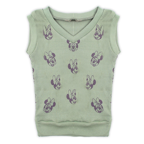 Girls Sleeveless Sweaters - Green