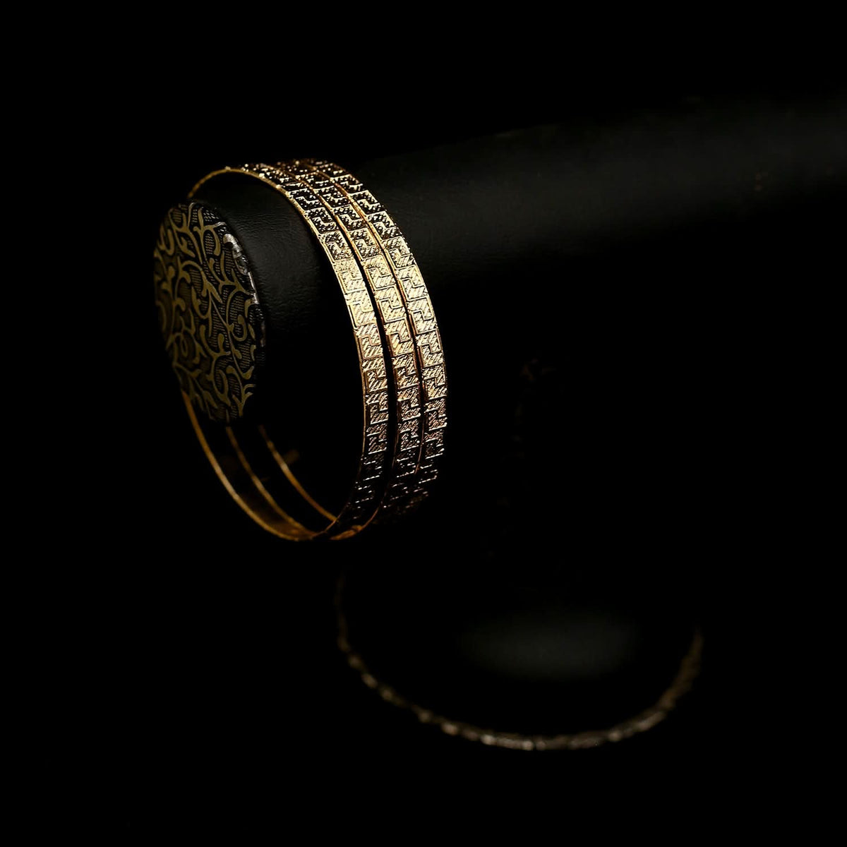 Women's Bangle 3 Tone - Golden, Women Bangles & Bracelets, Chase Value, Chase Value