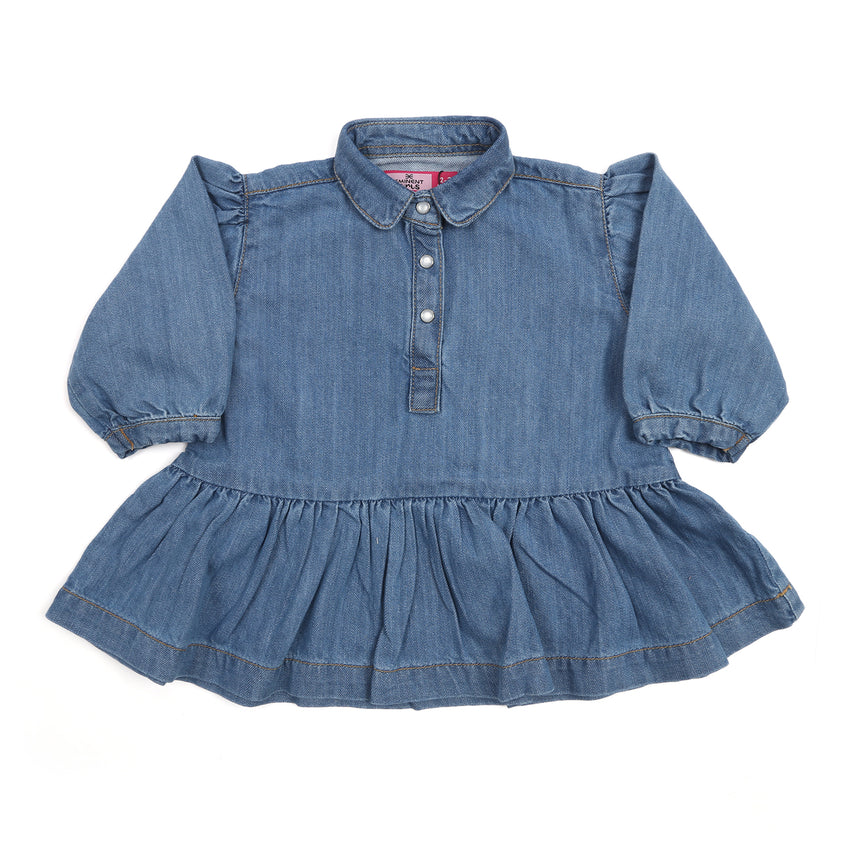 Eminent Girls Denim Frock - Light Blue