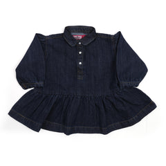 Eminent Girls Denim Frock - Dark Blue