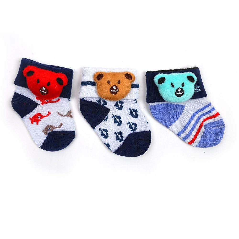 Newborn 3Pc Character Socks - Multi Color, Newborn Caps, Shoes & Socks, Chase Value, Chase Value