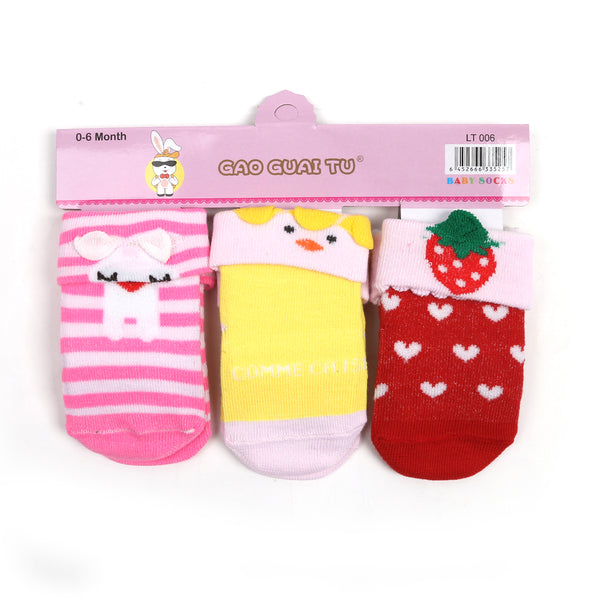 Girls 3Pc Socks - Multi Color