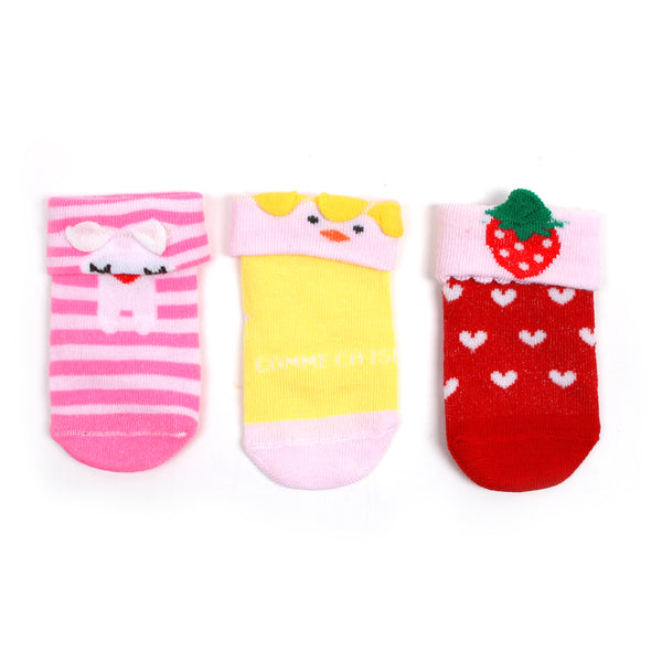 Girls 3Pc Socks - Multi Color