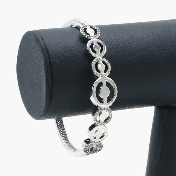 Women's Zircon Kara Bracelet - Silver, Women Bangles & Bracelets, Chase Value, Chase Value