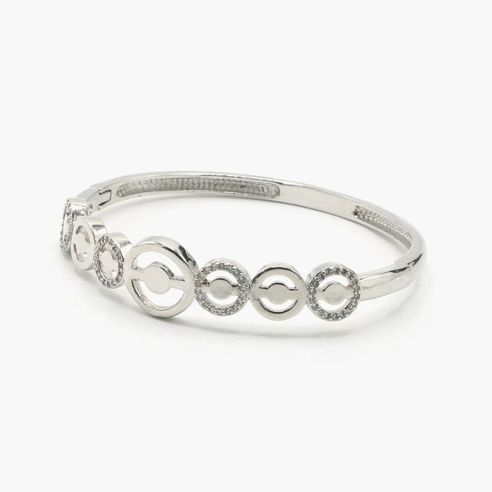 Women's Zircon Kara Bracelet - Silver, Women Bangles & Bracelets, Chase Value, Chase Value