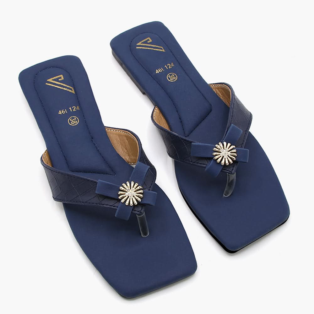 Women's Slipper - Navy Blue, Women Slippers, Chase Value, Chase Value