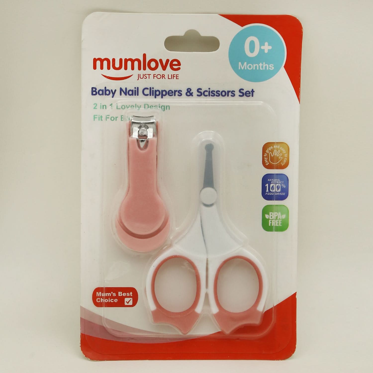 MumLove Baby Nail Clippers & Scissors Set - Peach, Kids Other Accessories, Mum Love, Chase Value