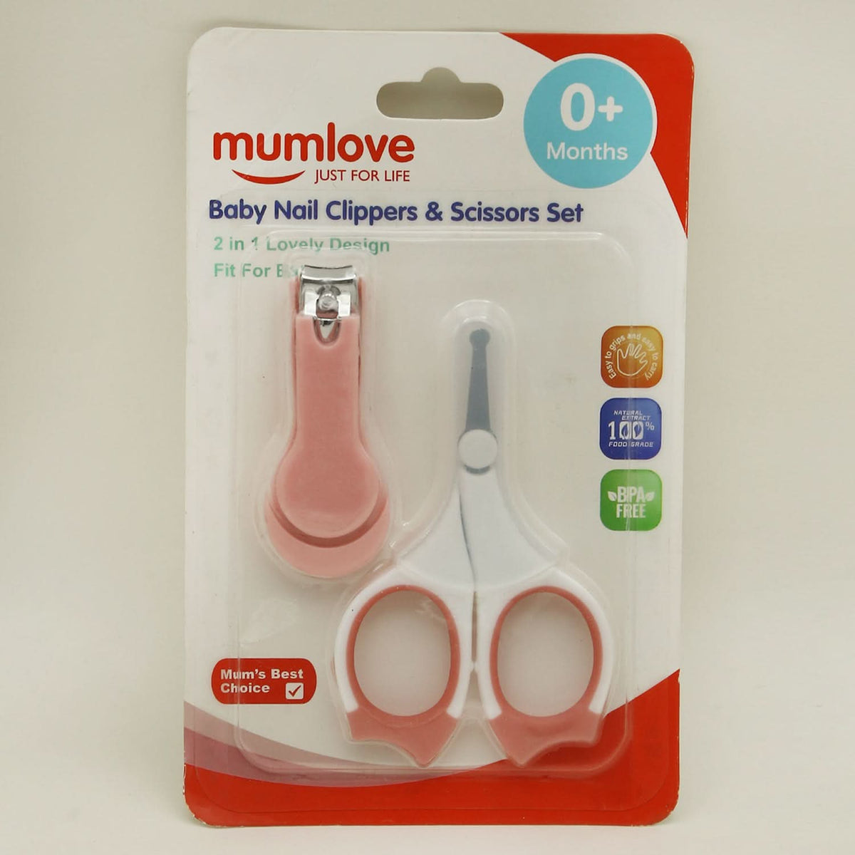 MumLove Baby Nail Clippers & Scissors Set - Peach, Kids Other Accessories, Mum Love, Chase Value