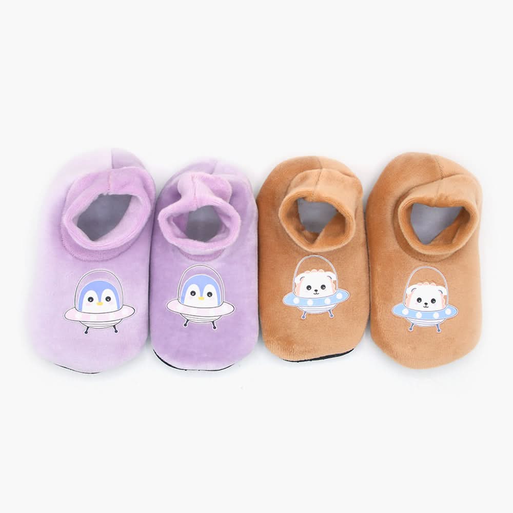 Kids Velvet Sock Pack Of 2 - Multi Color, Girls Socks, Chase Value, Chase Value