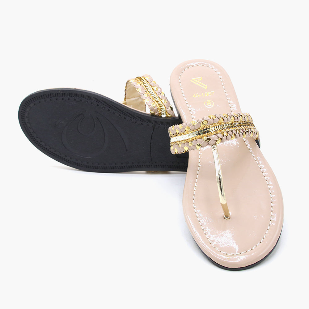 Women's Kolhapuri Slipper - Fawn, Women Slippers, Chase Value, Chase Value