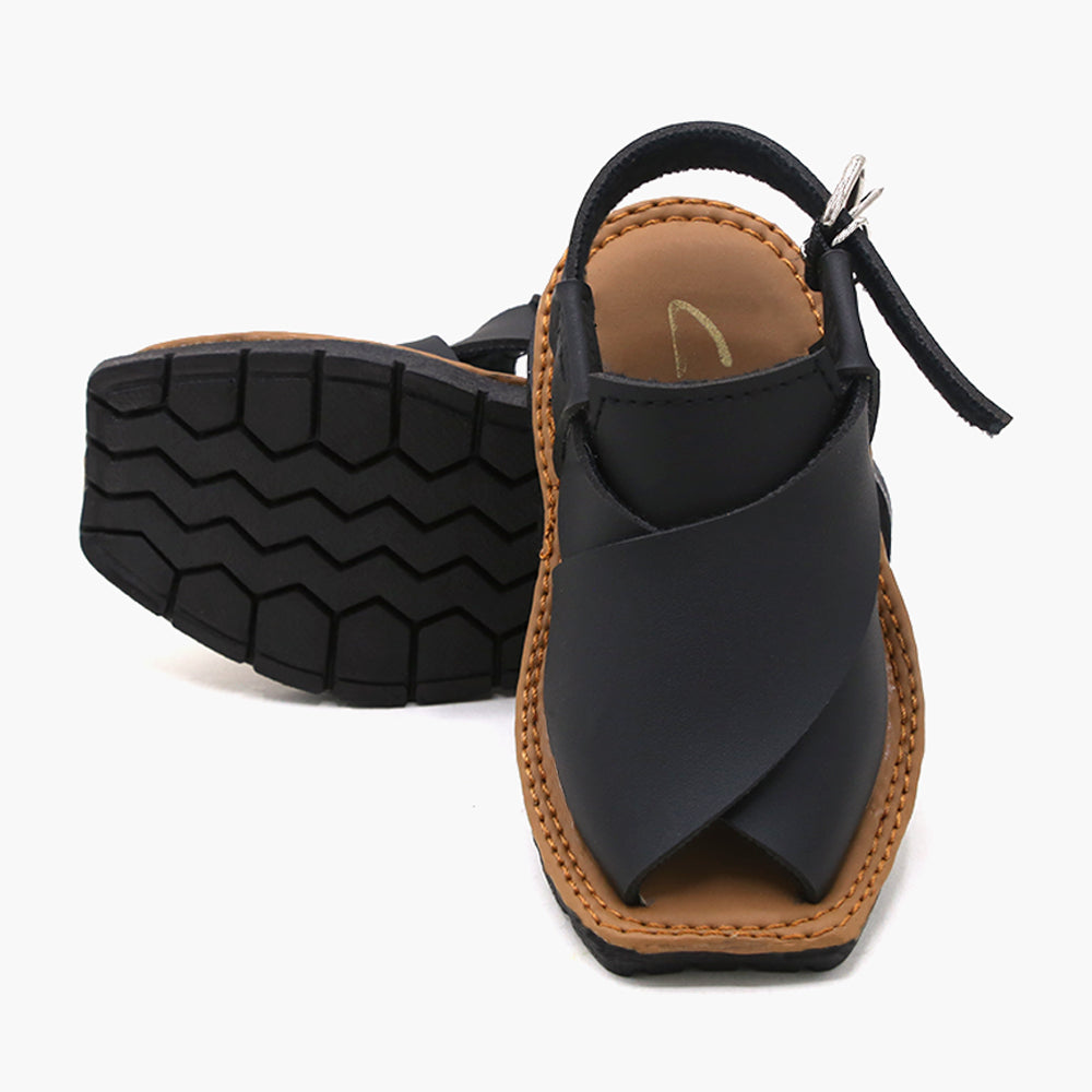 Boys Peshawari Sandal - Black, Boys Sandals, Chase Value, Chase Value