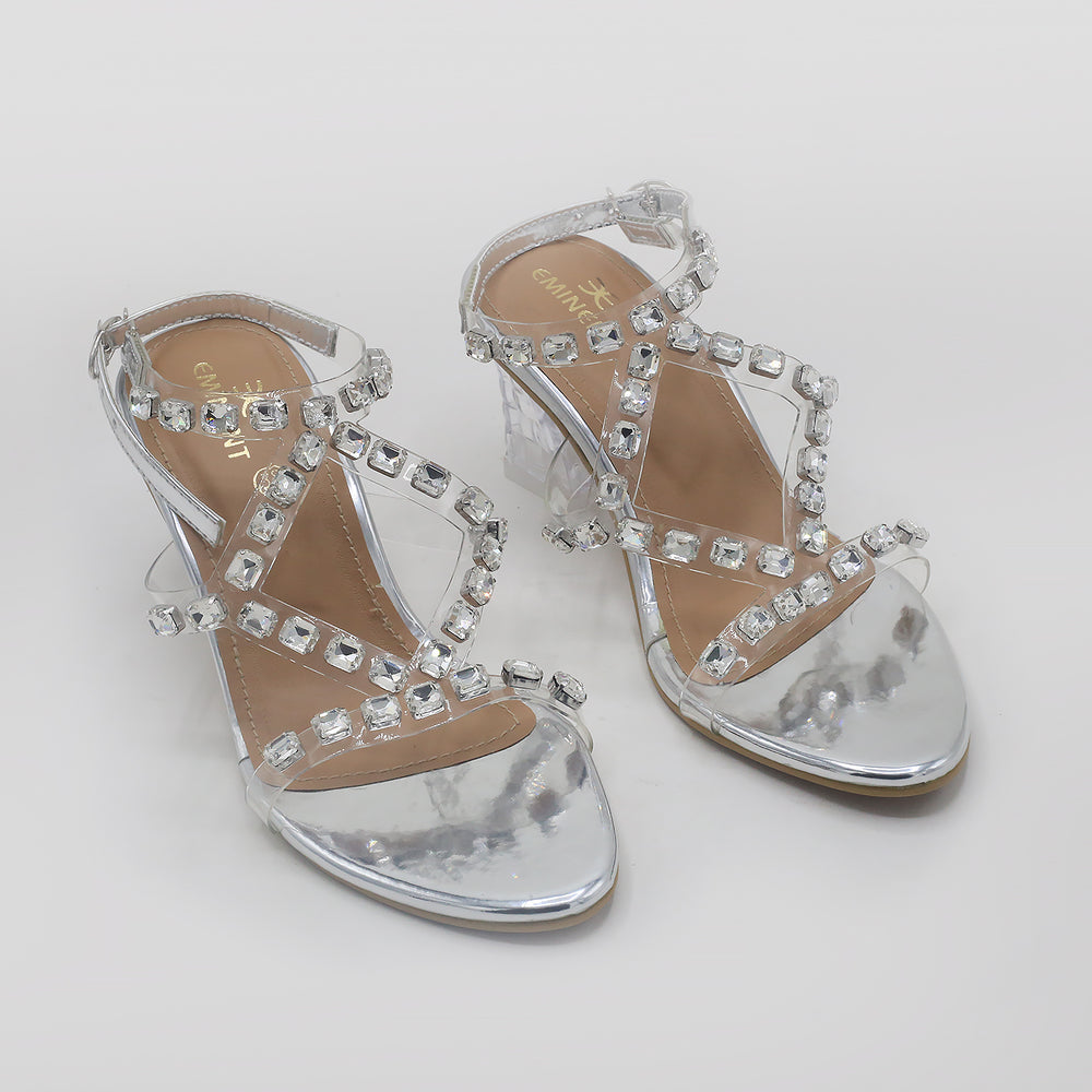 Eminent Women's Heel Sandal - Silver, Women Heels, Eminent, Chase Value