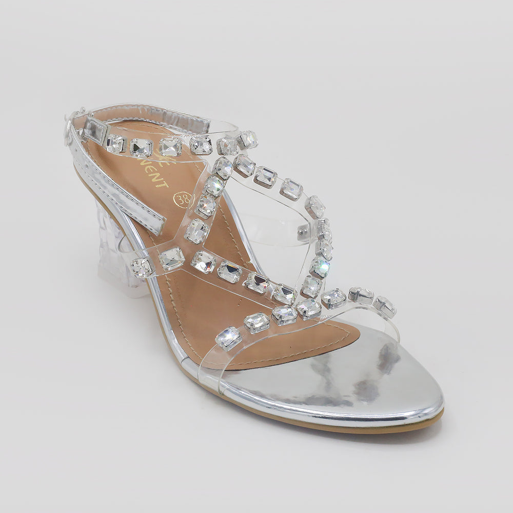 Eminent Women's Heel Sandal - Silver, Women Heels, Eminent, Chase Value