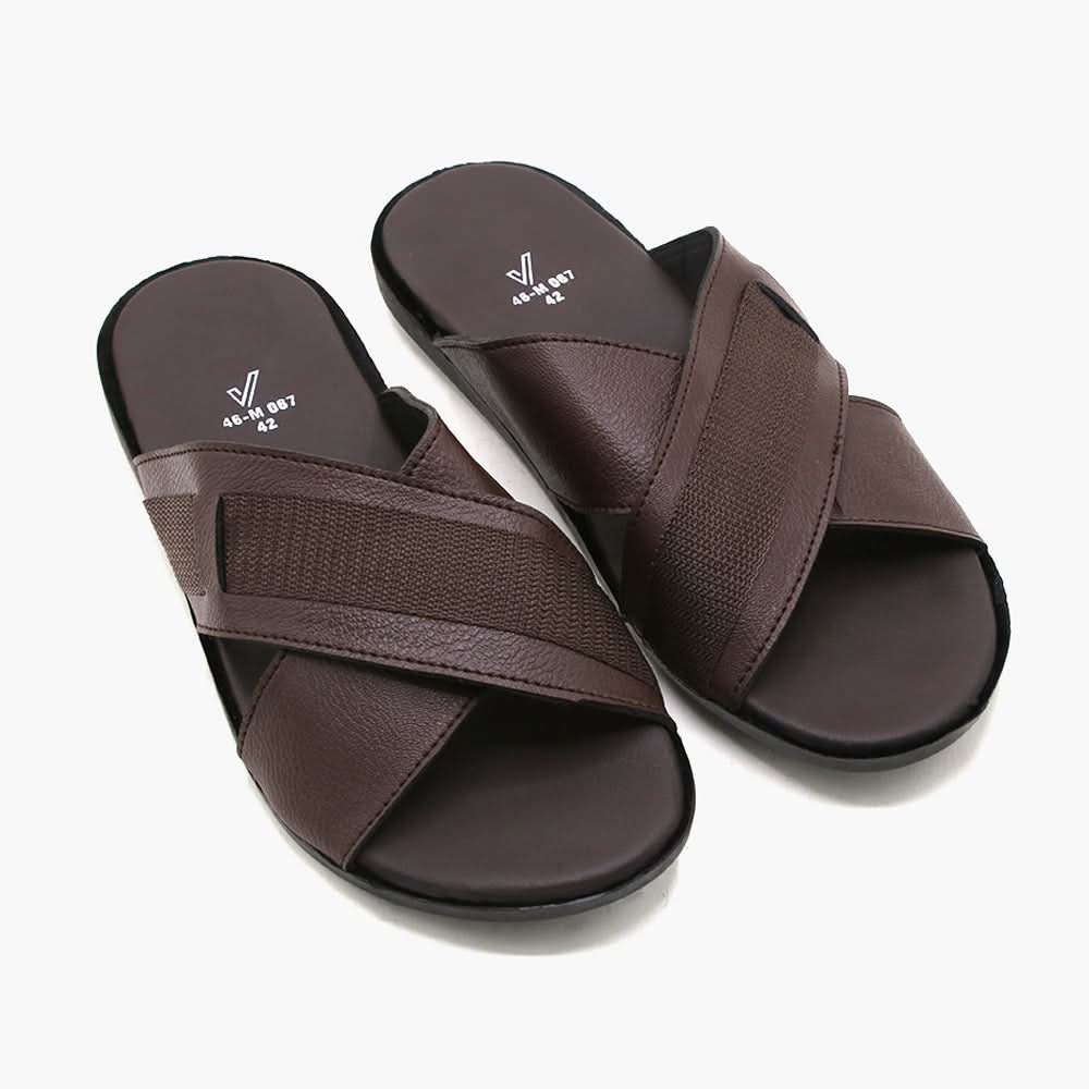 Men's Casual Slippers - Brown, Men's Slippers, Chase Value, Chase Value