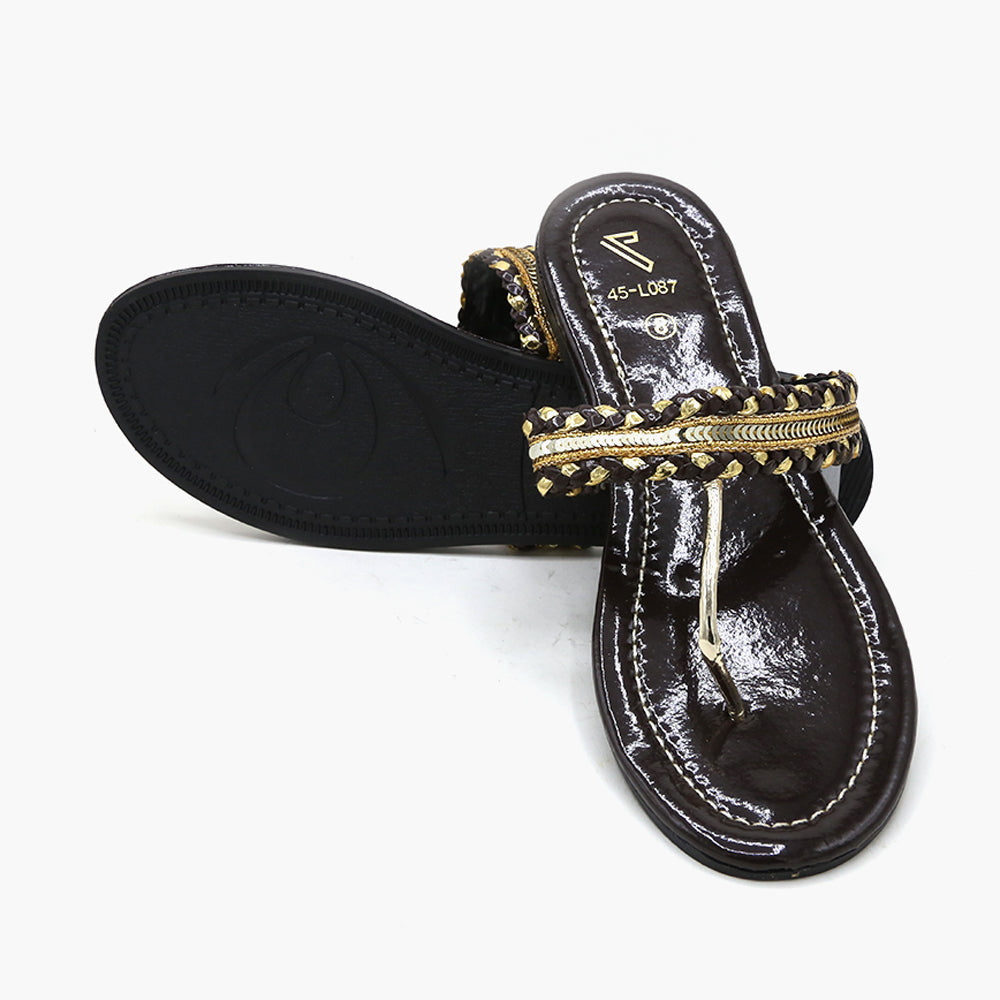 Women's Kolhapuri Slipper - Brown, Women Slippers, Chase Value, Chase Value