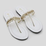 Women's Kolhapuri Slipper - White, Women Slippers, Chase Value, Chase Value