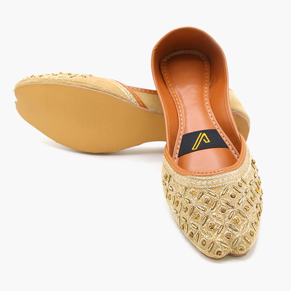 Women's Khussa - Golden, Women Khussa, Chase Value, Chase Value