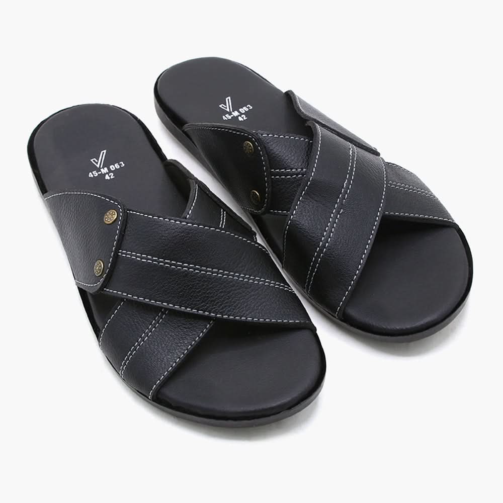 Men's Slipper - Black, Men's Slippers, Chase Value, Chase Value
