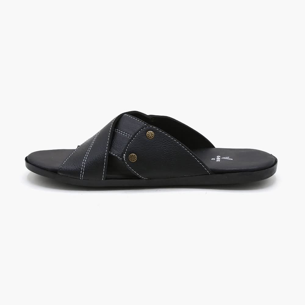 Men's Slipper - Black, Men's Slippers, Chase Value, Chase Value