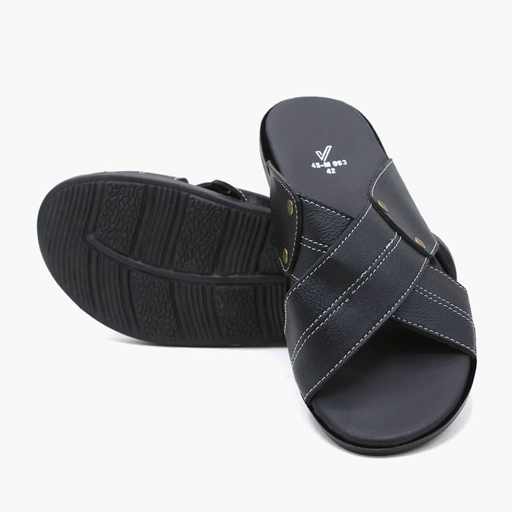 Men's Slipper - Black, Men's Slippers, Chase Value, Chase Value