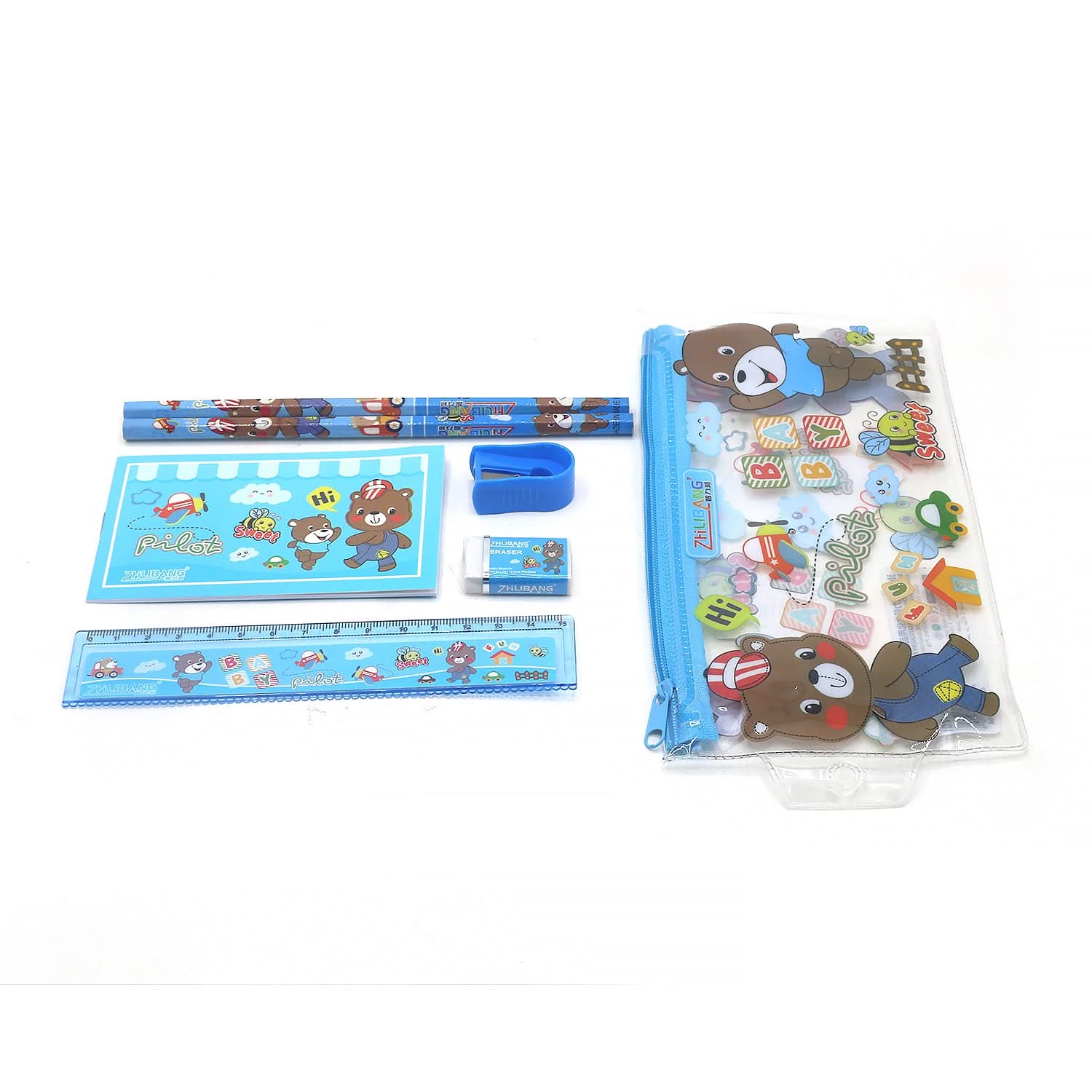 Stationery Set - Sky Blue, Pencil Boxes & Stationery Sets, Chase Value, Chase Value