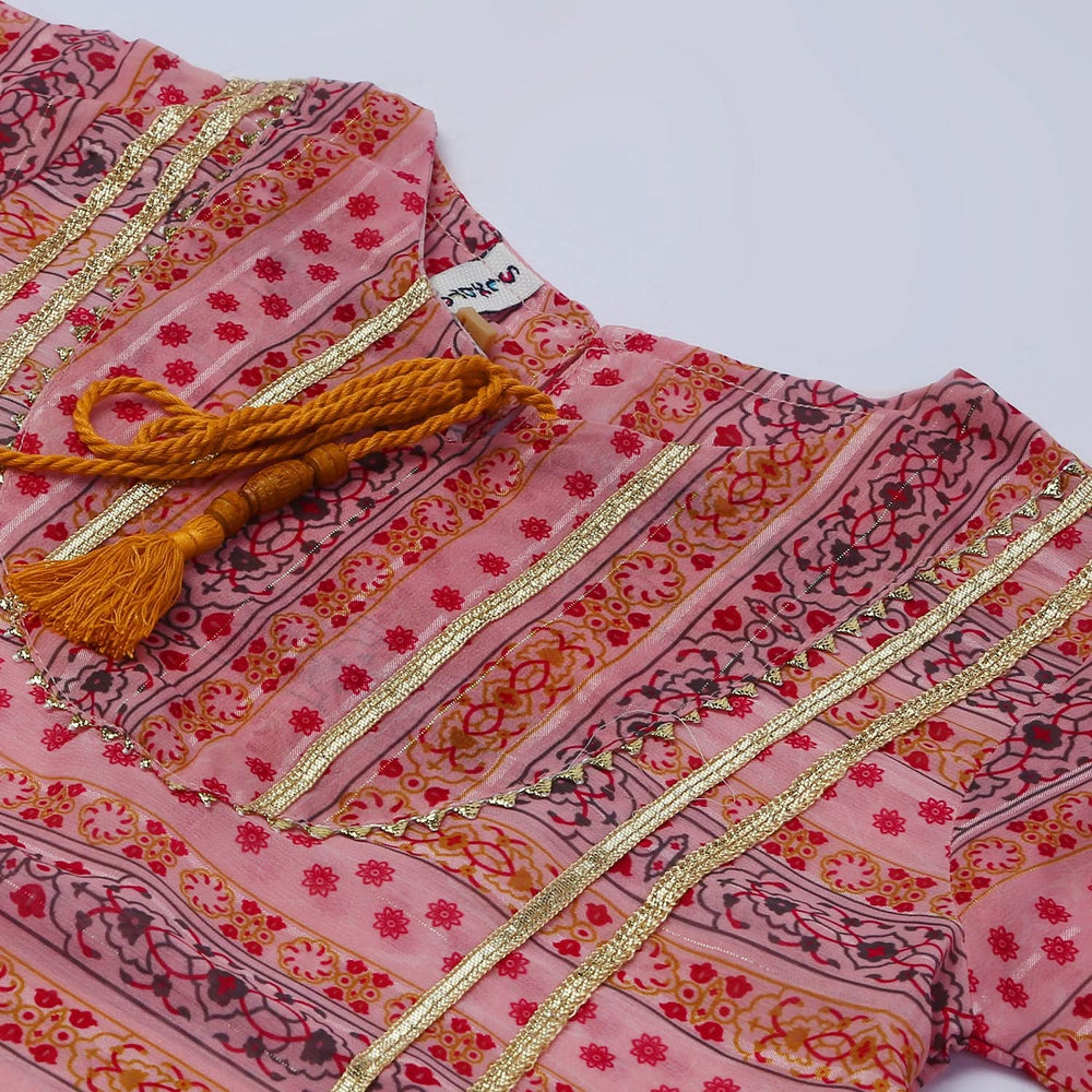 Girls 2Pcs Shalwar Suit - Peach, Girls Shalwar Kameez, Chase Value, Chase Value
