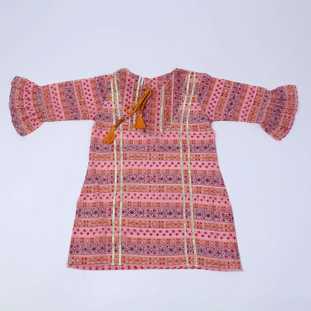 Girls 2Pcs Shalwar Suit - Peach, Girls Shalwar Kameez, Chase Value, Chase Value