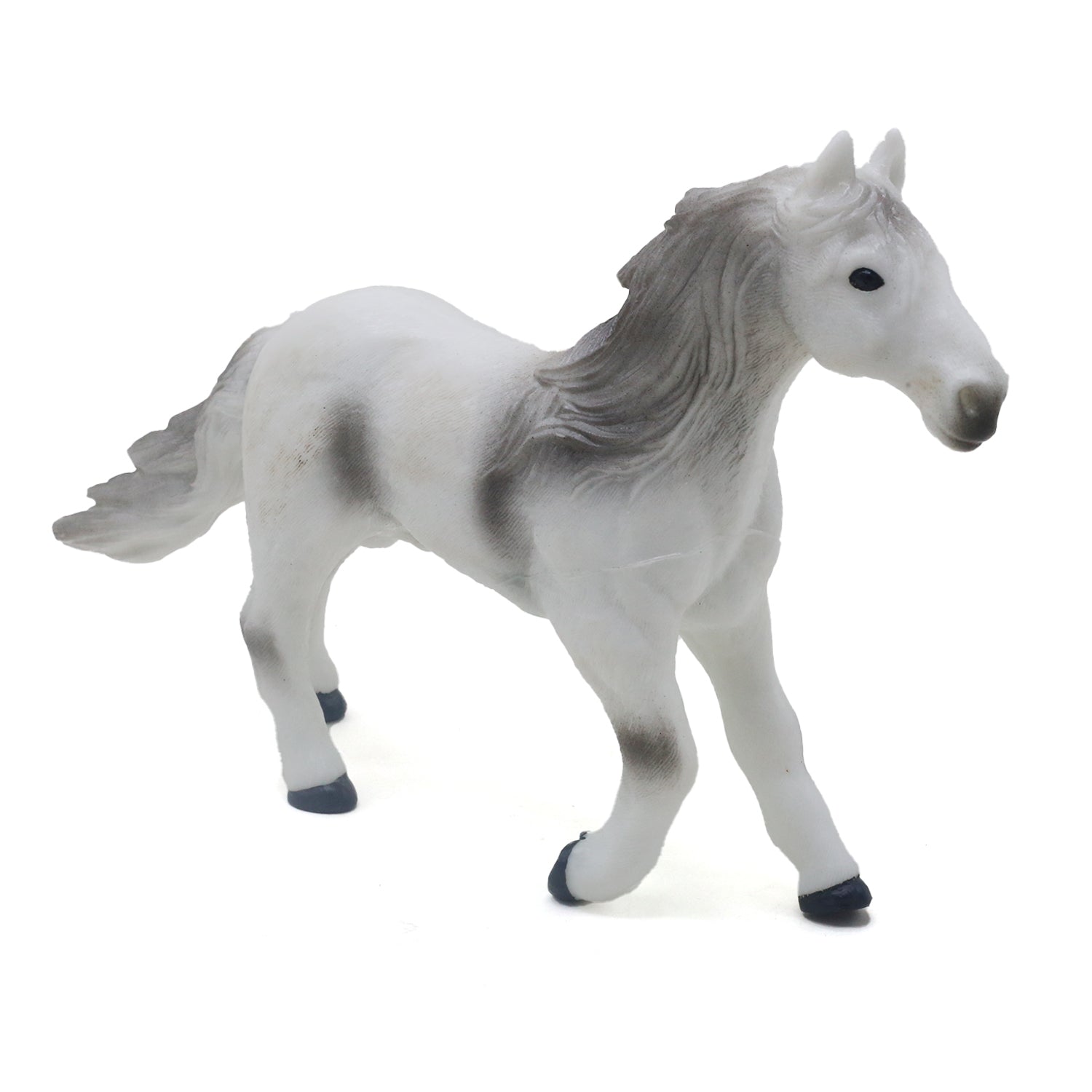 Horse With Sound Hand Card - Grey & White, Animal Toys, Chase Value, Chase Value