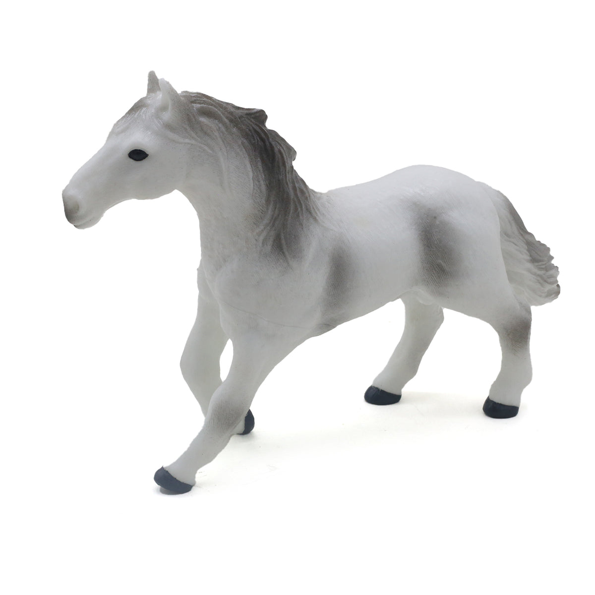 Horse With Sound Hand Card - Grey & White, Animal Toys, Chase Value, Chase Value
