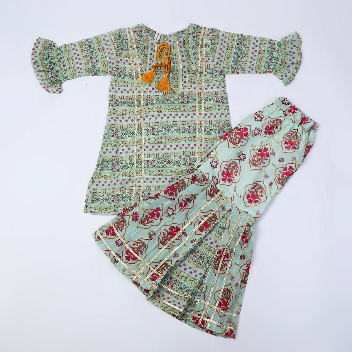Girls 2Pcs Shalwar Suit - Green, Girls Shalwar Kameez, Chase Value, Chase Value